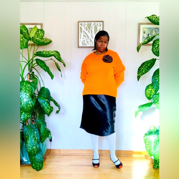 ✨ H & M✨ Tangerine Oversized High-Low Crew Neck Sweater - Picture 6 of 10